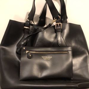 Varriale black leather tote